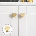 Ручка кнопка мебельная “HEART“, цвет сатиновое золото - фото 320709796