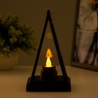 Светодиодная свеча в подсвечнике RISALUX «Пирамидка», LED-ночник, 2×AAA, чёрный, 9.5×9.5×17 см - Фото 3