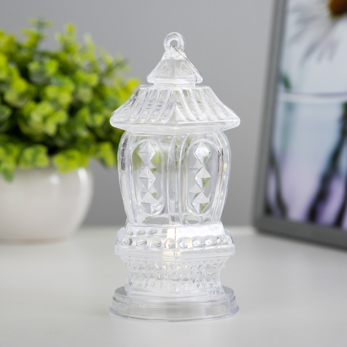 Светодиодная свеча в подсвечнике RISALUX «В хрустале», ночник LED, 3×LR1130, белый, 7.5×7.5×14.5 см - Фото 1