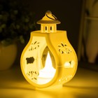 Светодиодная свеча в подсвечнике RISALUX «Застывшая», ночник LED, 3×LR1130, белый, 5×7.5×12 см - Фото 3