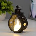 Светодиодная свеча в подсвечнике RISALUX «Застывшая», ночник LED, 3×LR1130, чёрный, 5×7.5×12 см - Фото 2