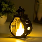 Светодиодная свеча в подсвечнике RISALUX «Застывшая», ночник LED, 3×LR1130, чёрный, 5×7.5×12 см - Фото 3