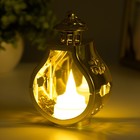 Светодиодная свеча в подсвечнике RISALUX «Застывшая», ночник LED, 3×LR1130, золотой, 5×7.5×12 см - Фото 3