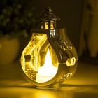 Светодиодная свеча в подсвечнике RISALUX «Застывшая», ночник LED, 3×LR1130, серебро, 5×7.5×12 см - Фото 3