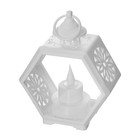 Ночник "Свеча в гексе" 3хLR1130 белый 6х11х15 см RISALUX - фото 24269194