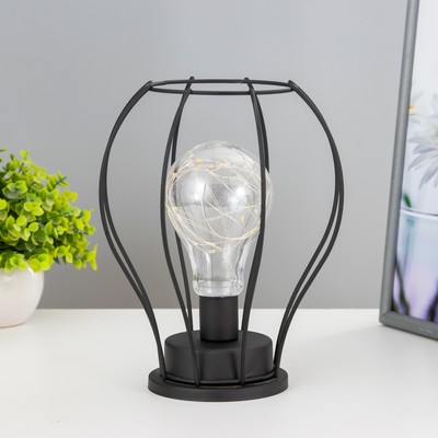 Ночник RISALUX «Тат», LED, от батареек 3хAA, 19×19×21 см, чёрный