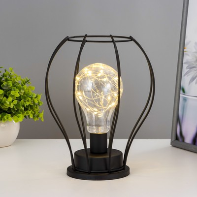 Ночник RISALUX «Тат», LED, от батареек 3хAA, 19×19×21 см, чёрный