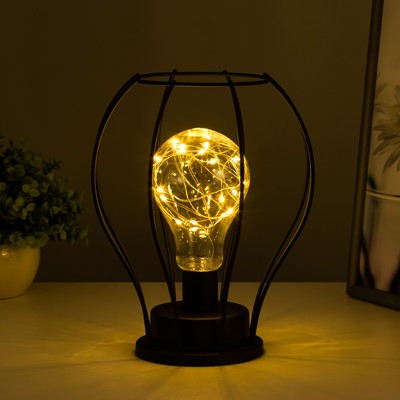 Ночник RISALUX «Тат», LED, от батареек 3хAA, 19×19×21 см, чёрный