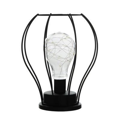 Ночник RISALUX «Тат», LED, от батареек 3хAA, 19×19×21 см, чёрный