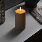 Светодиодная свеча бежевая, 7 × 15 × 7 см, пластик, батарейки ААх2 (не в комплекте), свечение тёплое белое - Фото 1