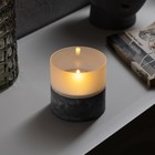 Светодиодная свеча матовая, 10 × 10 × 10 см, пластик, стекло, батарейки ААх2 (не в комплекте), свечение тёплое белое - Фото 1
