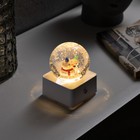Светодиодная фигура «Шар со снеговиком и медведем» 10 × 14.3 × 10 см, пластик, USB, свечение тёплое белое - фото 1737740