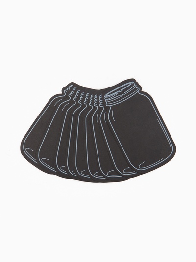 Меловой ценник-бирка «Банка» набор 10 шт., на верёвке, 9×5 см, цвет чёрный