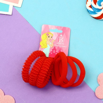 Резинки для волос Выбражулька «Махрушка», набор 6 шт., объём классика, 4 см, МИКС