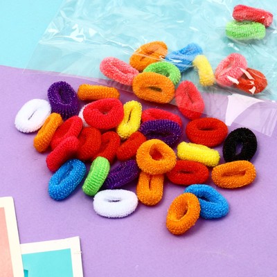 Резинки для волос «Махрушка», набор 40 шт., яркое ассорти, 2 см