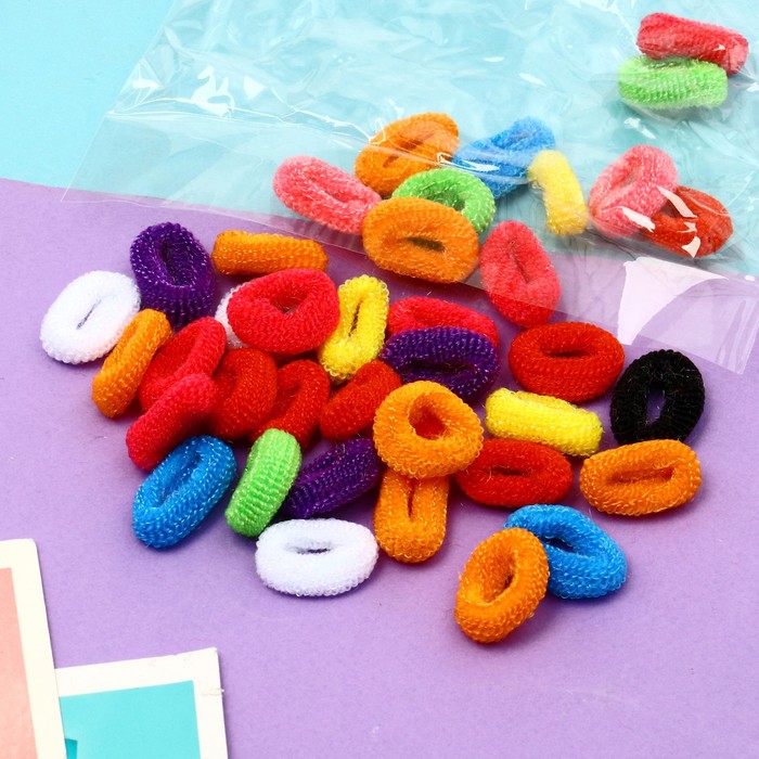 Резинки для волос «Махрушка», набор 40 шт., яркое ассорти, 2 см - Фото 1