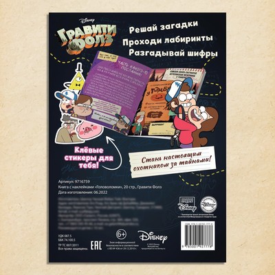 Книга с наклейками «Головоломки», 20 стр., 17×24 см