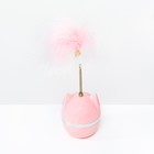 Игрушка-неваляшка "Перьевой взрыв" для кошек, 20 см, розовая - фото 9154248