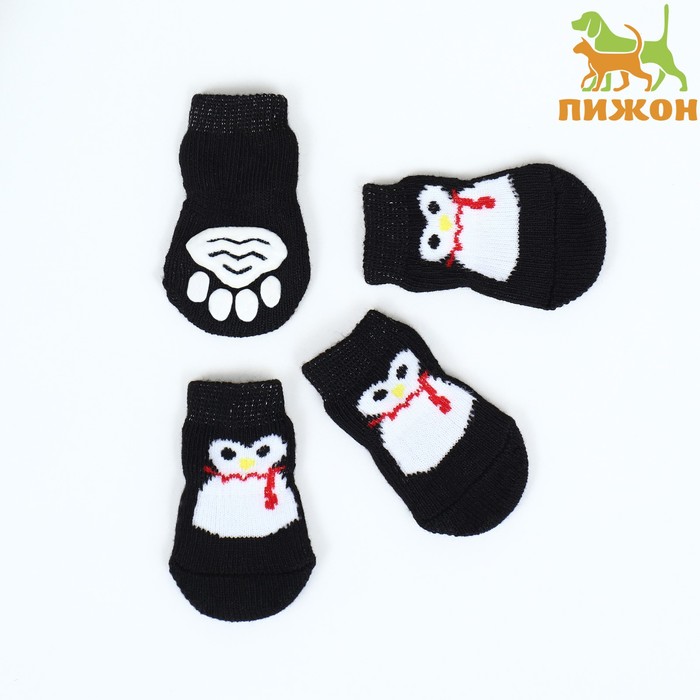 Носки нескользящие "Пингвин", размер L (3,5/5 * 9 см), набор 4 шт