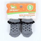 Носки нескользящие "Горошек", размер S (2,5/3,5 * 6 см), набор 4 шт, серые - Фото 3