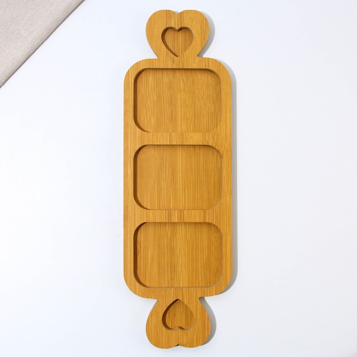 Менажница деревянная «Все вкусное», 12.3 х 40 см - Фото 1