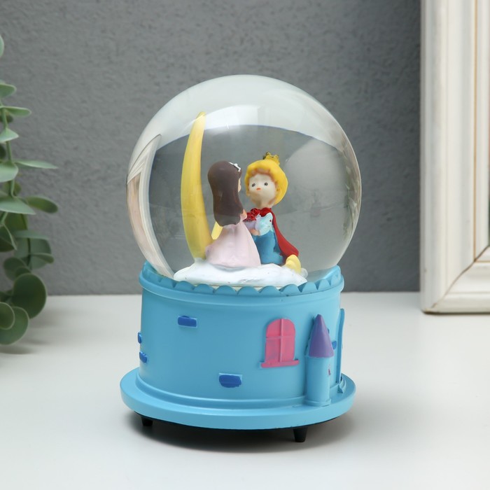 Сувенир полистоун водяной шар музыка и крутится "Принц и принцесса" МИКС 10,5х10,5х15,5 см