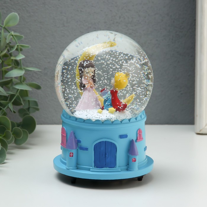 Сувенир полистоун водяной шар музыка и крутится "Принц и принцесса" МИКС 10,5х10,5х15,5 см