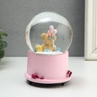Снежный шар стеклянный «Мишка с подарком», музыкальный, механический сувенир, 10.5×10.5×15.5 см, МИКС - фото 23209505