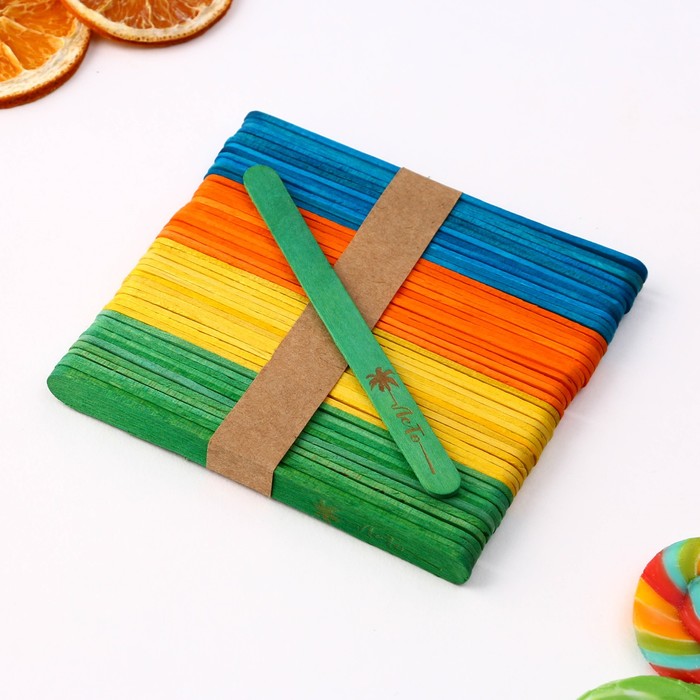 Набор палочек для мороженого «Лето», 50 шт, 11.4 х 1 см 9899453