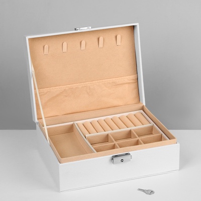 Шкатулка съёмная подставка, 17×23×8.5 см, белая