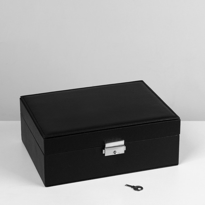 Подставка для украшений «Шкатулка» съёмная подставка,17×23×8,5 см, цвет чёрный - фото 1900608079