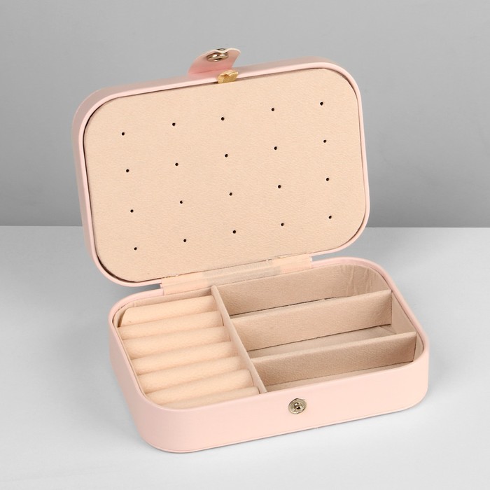 Органайзер для хранения украшений «Шкатулка портативная», 11×16×5 см, цвет розовый - фото 1900608103
