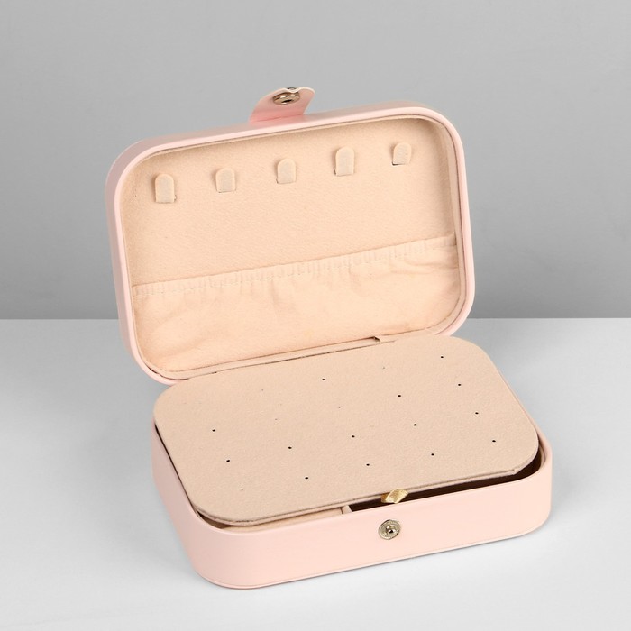 Органайзер для хранения украшений «Шкатулка портативная», 11×16×5 см, цвет розовый - фото 1900608104