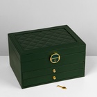 Шкатулка 3 яруса, 23×17×13 см, зелёная - Фото 10