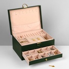 Шкатулка 3 яруса, 23×17×13 см, зелёная - Фото 6