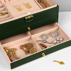 Шкатулка 3 яруса, 23×17×13 см, зелёная - Фото 9