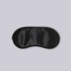 Маска для сна, сатиновая, двойная резинка, 19 × 8,5 см, цвет чёрный - фото 7862444