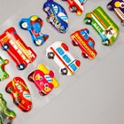 Наклейка пластик объёмные "Транспорт" с золотой обводкой МИКС 33,5х6 см - фото 24500176