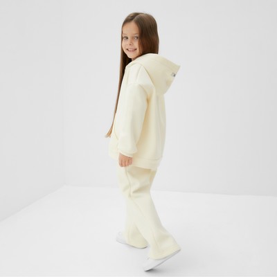 Костюм детский с начёсом (толстовка, брюки) KAFTAN, размер 30 (98-104 см), молочный