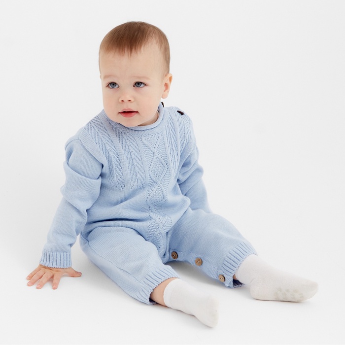 Комбинезон вязаный детский MINAKU, рост 74-80, голубой