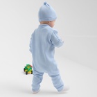 Комбинезон детский с шапочкой вязаный MINAKU, рост 92-98, голубой - Фото 5