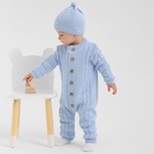 Комбинезон детский с шапочкой вязаный MINAKU, рост 92-98, голубой - Фото 6