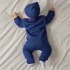 Комбинезон детский с шапочкой вязаный MINAKU, рост 80-86, цвет синий - Фото 3