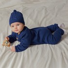 Комбинезон детский с шапочкой вязаный MINAKU, рост 80-86, цвет синий - Фото 2