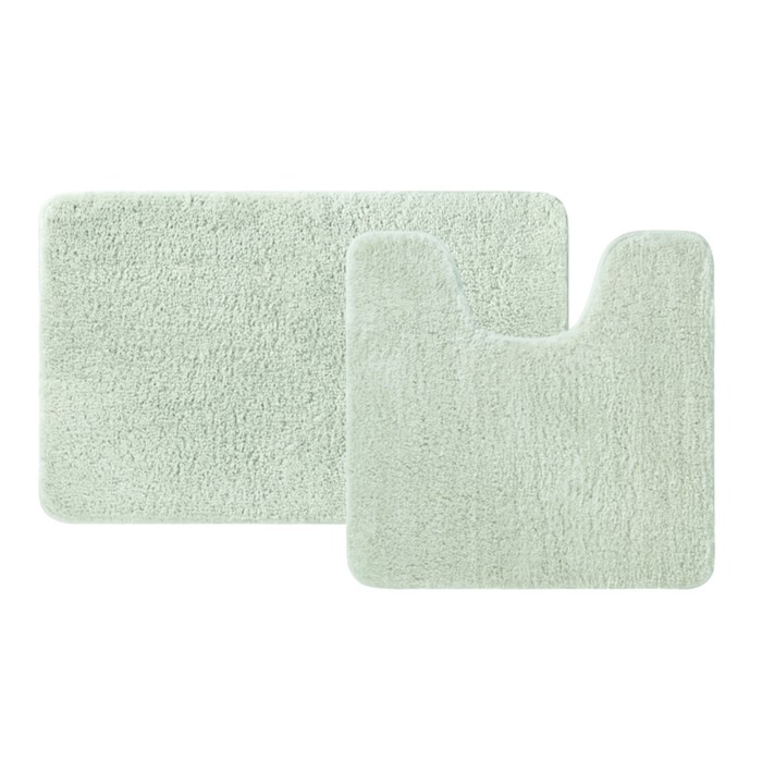 Набор ковриков для ванной IDDIS, 50х80 см, 50х50 см, микрофибра, цвет светло-зелёный - Фото 1