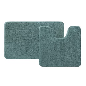 Набор ковриков для ванной IDDIS, 50х80 см, 50х50 см, микрофибра, цвет тёмно-зелёный