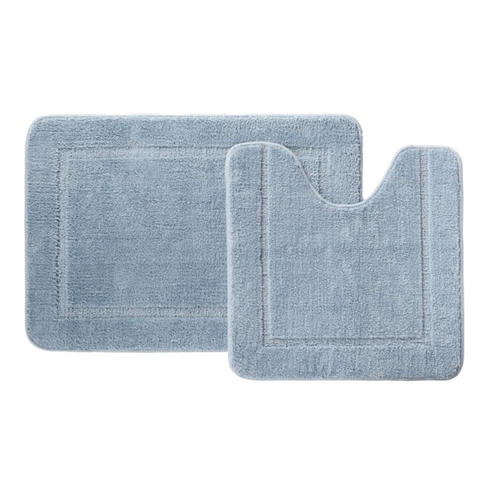 Набор ковриков для ванной IDDIS, 65х45 см, 45х45 см, микрофибра, цвет голубой - Фото 1