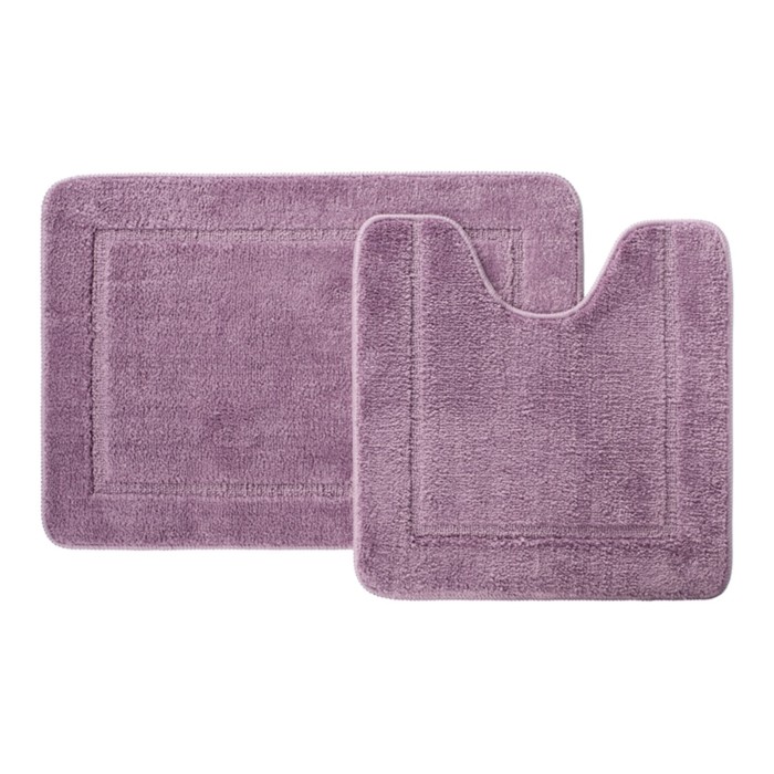 Набор ковриков для ванной IDDIS, 65х45 см, 45х45 см, микрофибра, цвет фиолетовый - Фото 1