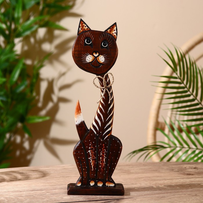 Сувенир на подставке «Котик», 27 +/- см, дерево