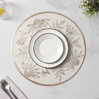 Салфетки сервировочные на стол Доляна «Ботаника», 2 шт., d=38 см, бежевые - Фото 2